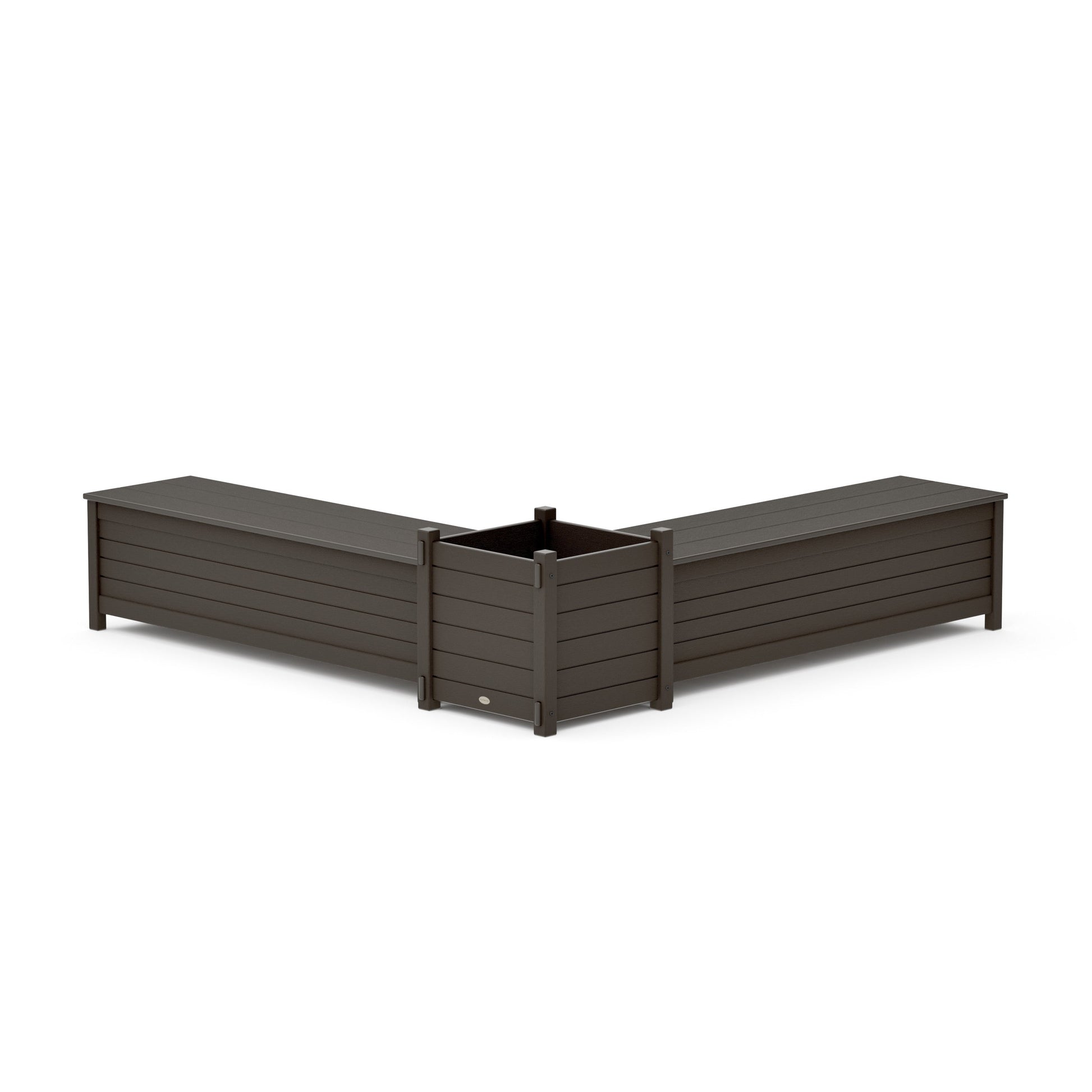 POLYWOOD 60" Nautical L- Shaped Planter Storage Bench Set- Large — Vintage Coffee