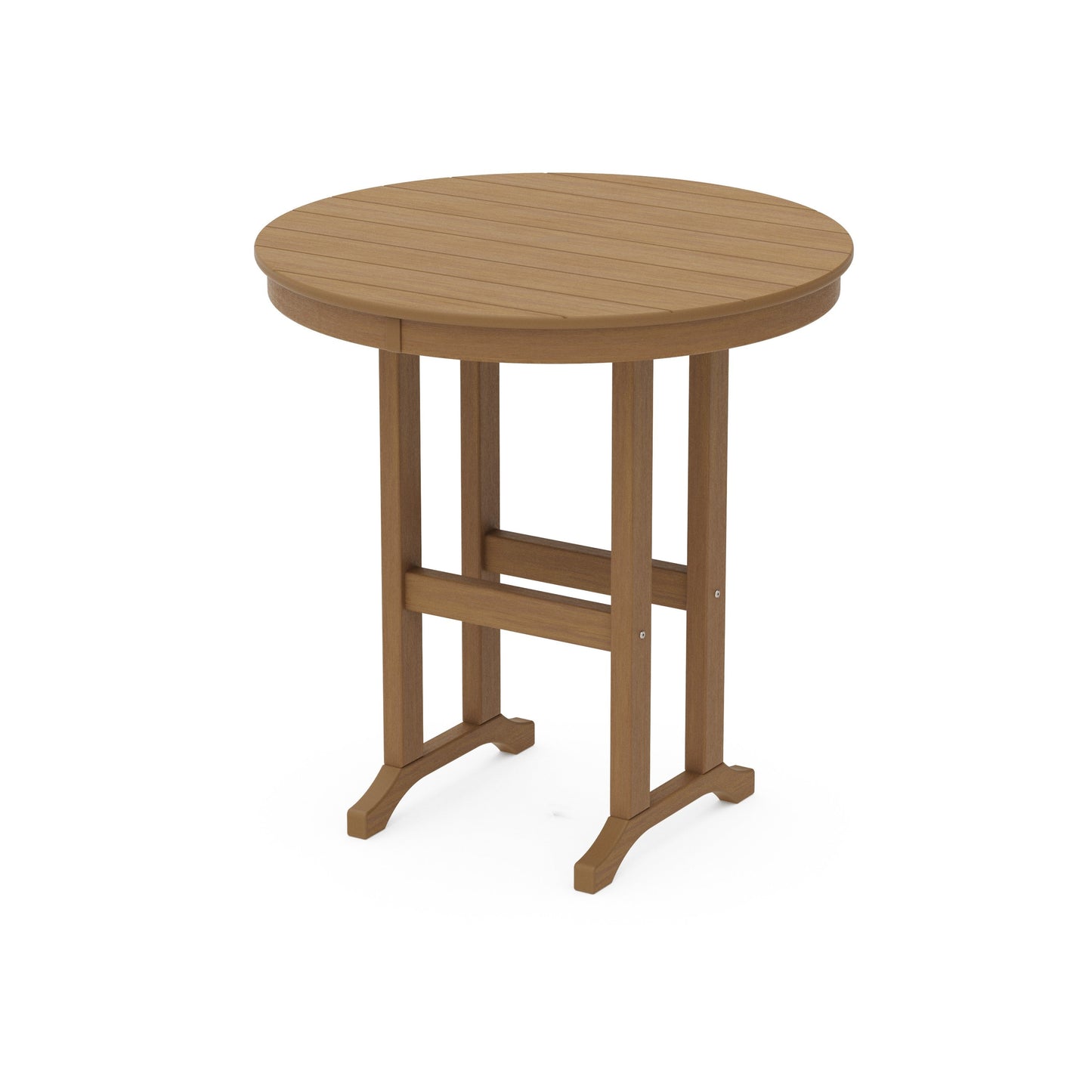POLYWOOD 36" Round Farmhouse Counter Table — Natural