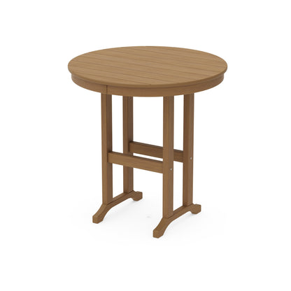 POLYWOOD 36" Round Farmhouse Counter Table — Natural