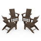 POLYWOOD 4-Piece Modern Curveback Adirondack Conversation Set — Kona
