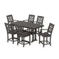 POLYWOOD Chinoiserie Arm Chair 7-Piece Counter Set with Trestle Legs — Vintage Coffee
