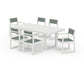 POLYWOOD EDGE Sling 7-Piece Dining Set — Vintage White / Dupioni Sea Mist Sling