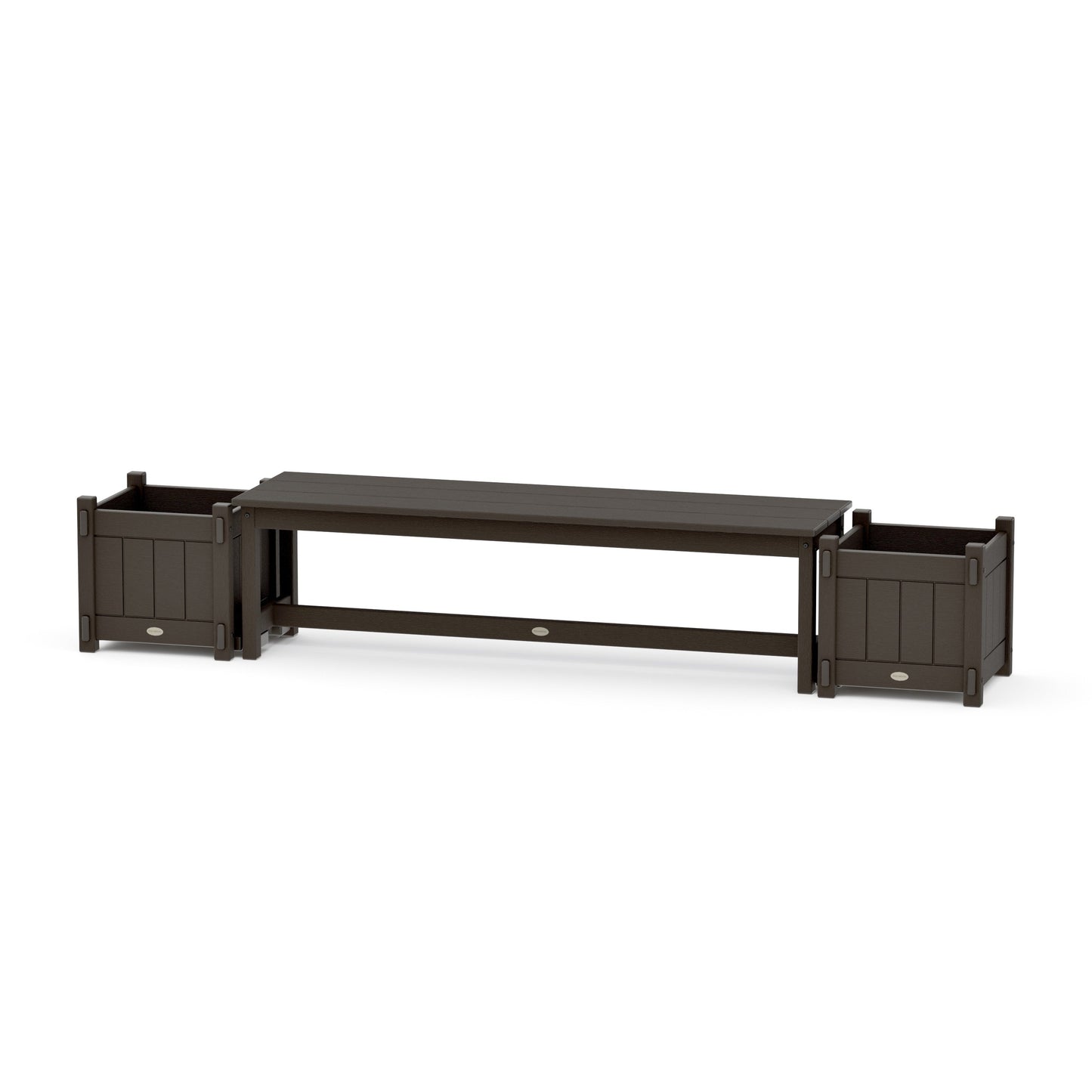 POLYWOOD 60" Vineyard Straight Planter Bench Set — Vintage Coffee
