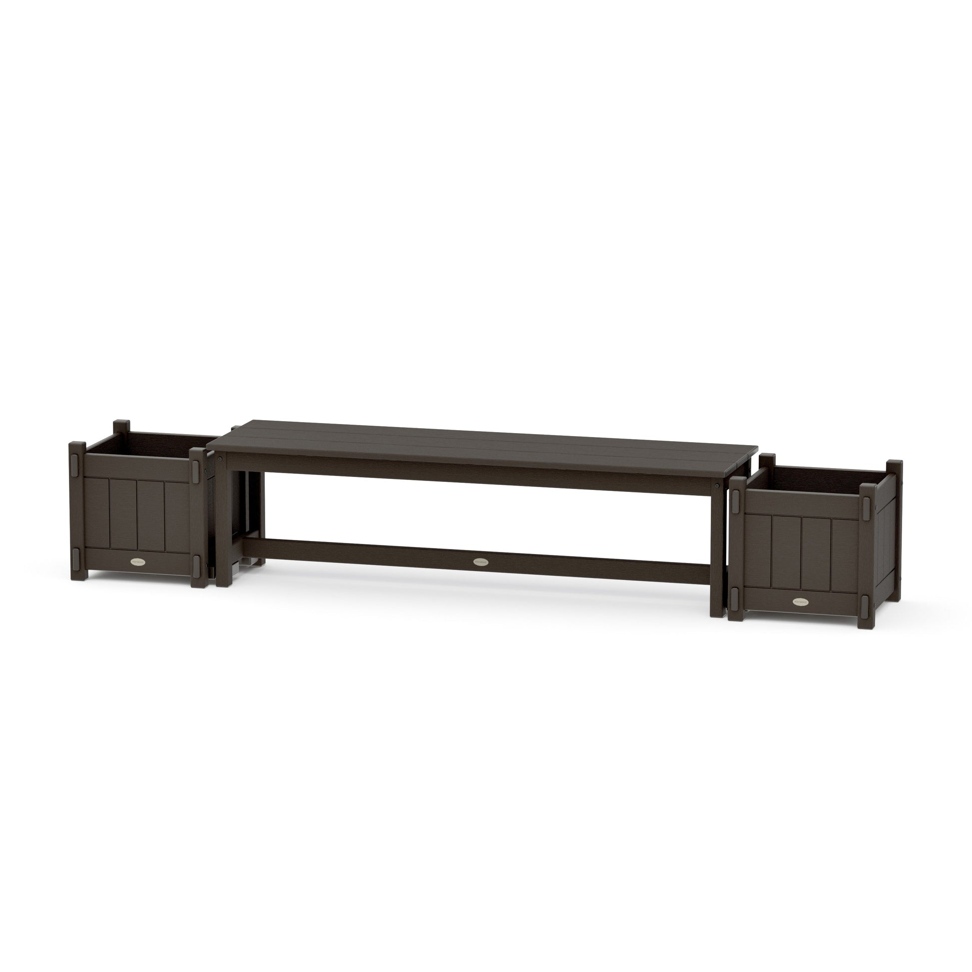 POLYWOOD 60" Vineyard Straight Planter Bench Set — Vintage Coffee