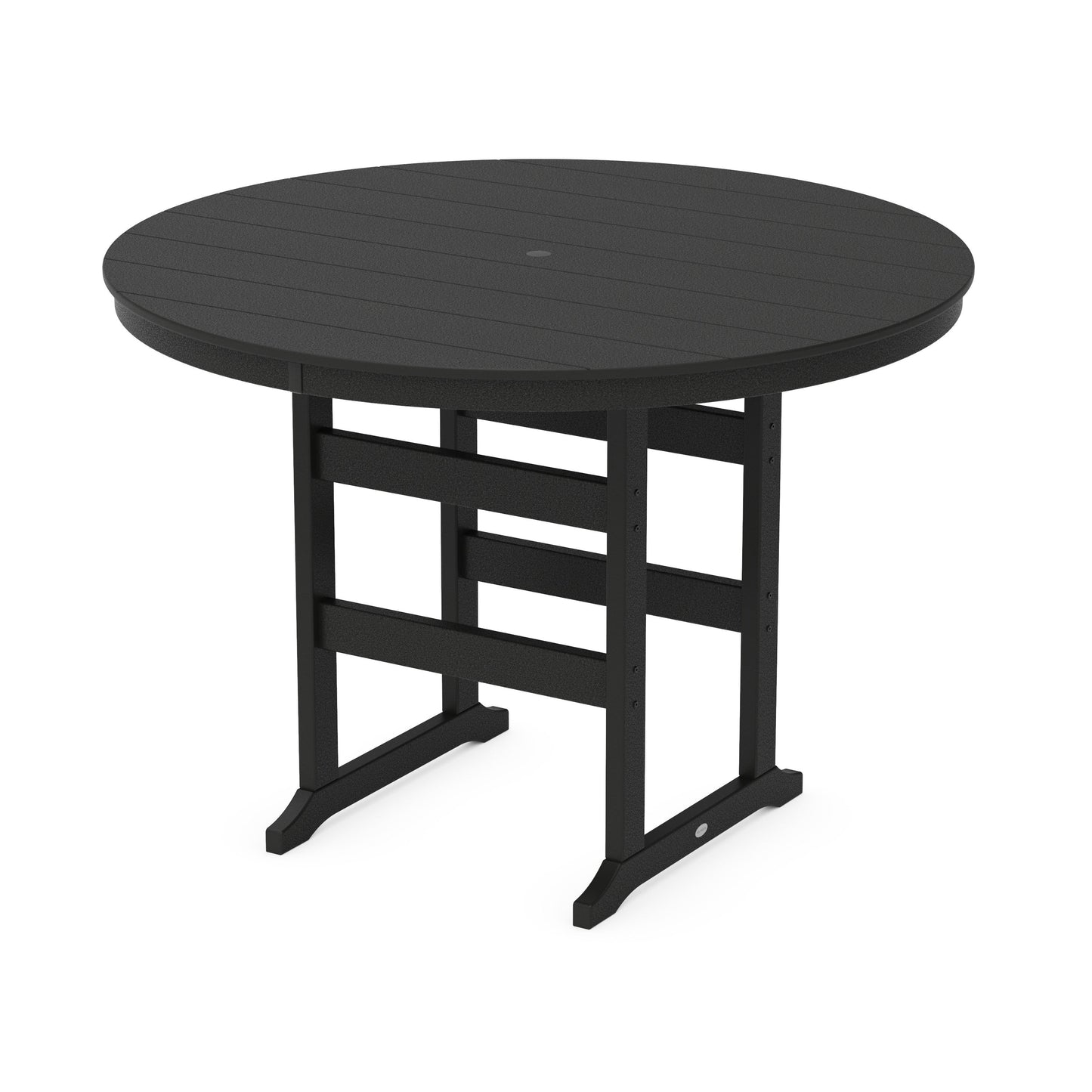 POLYWOOD 60" Round Farmhouse Bar Table — Black