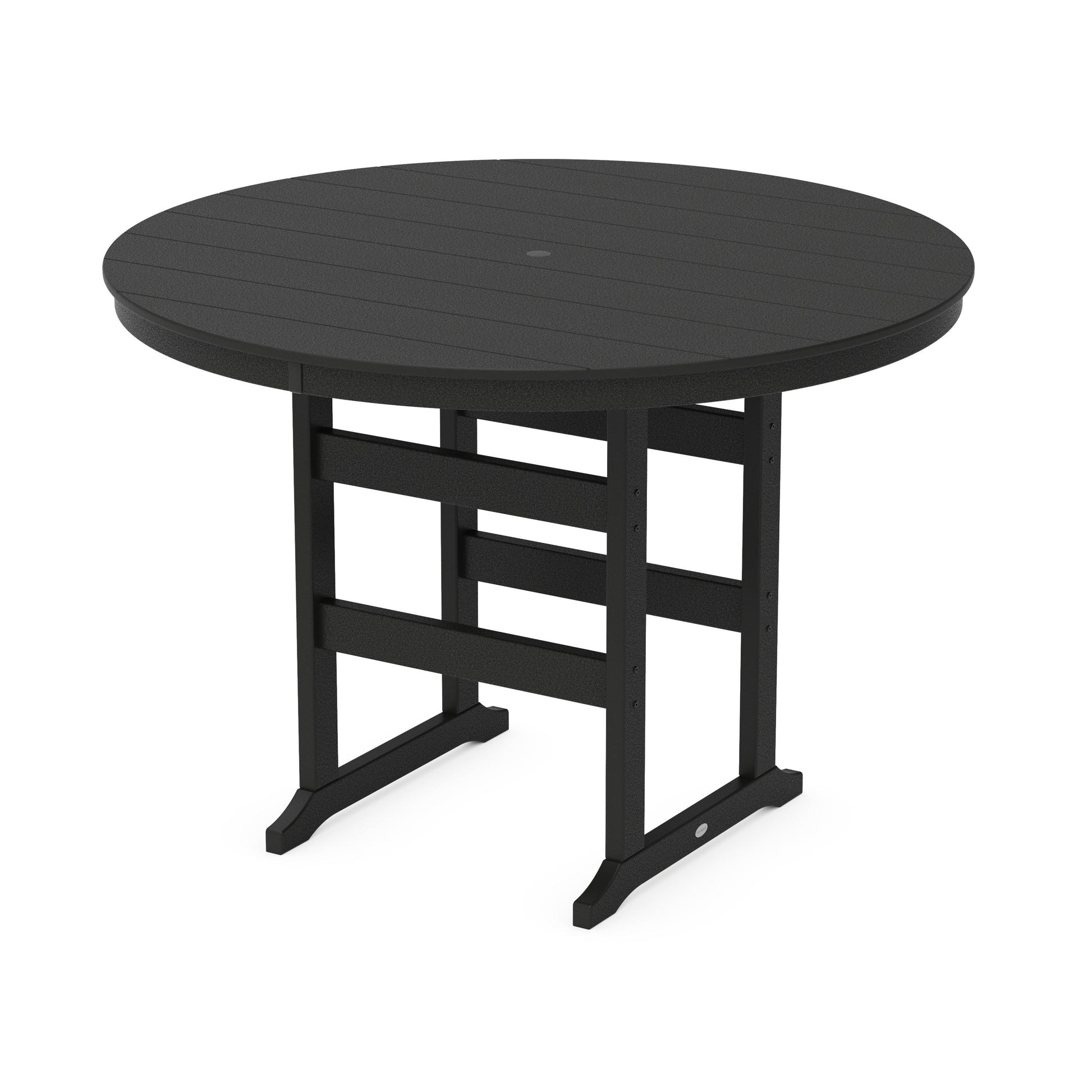 POLYWOOD 60" Round Farmhouse Bar Table — Black