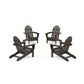 POLYWOOD 4-Piece Classic Adirondack Conversation Set — Vintage Coffee