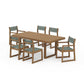 POLYWOOD EDGE Sling 7-Piece Dining Set — Natural / Dupioni Sea Mist Sling