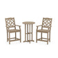 POLYWOOD Chinoiserie 3-Piece Farmhouse Bistro Counter Set — Vintage Sahara