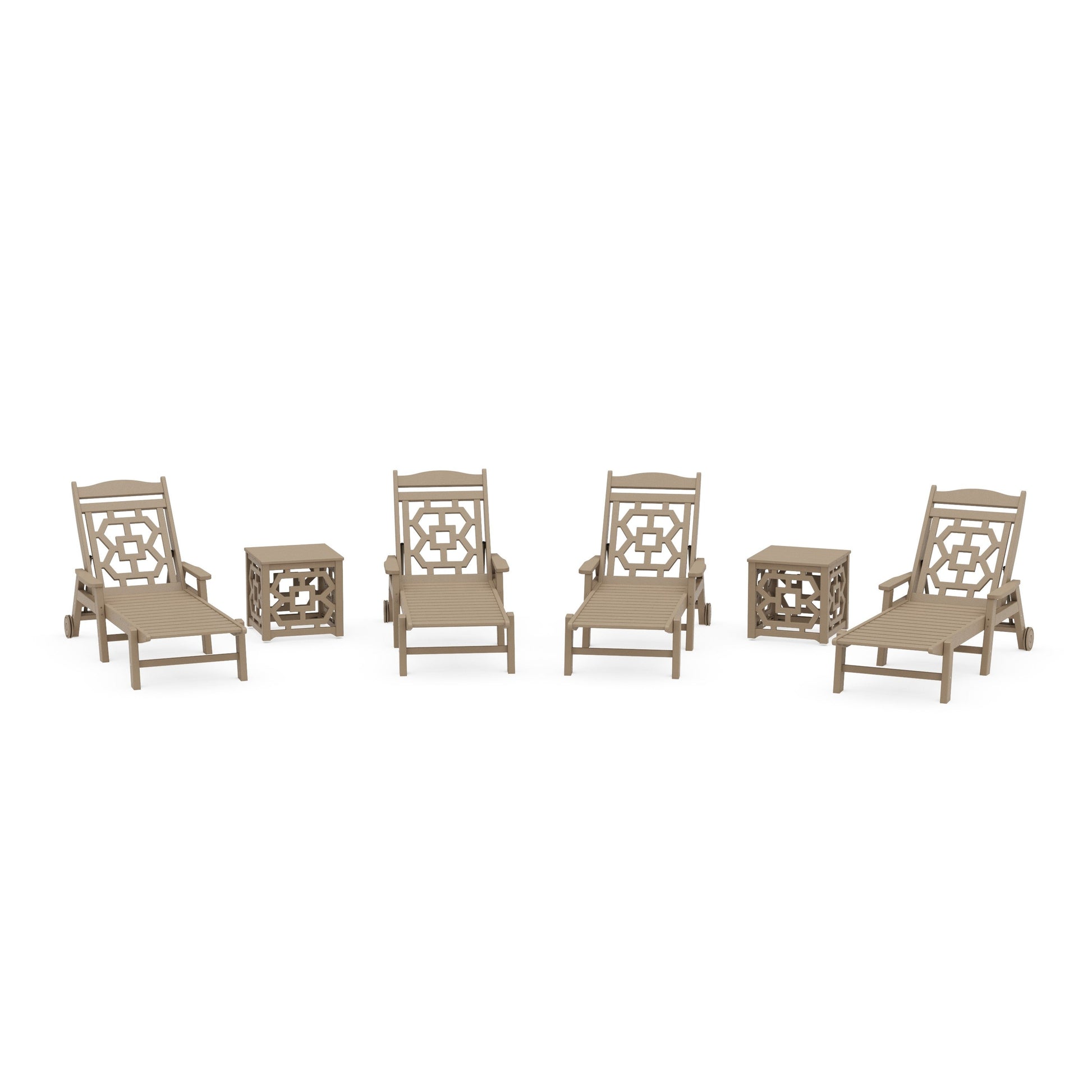 POLYWOOD Chinoiserie 6-Piece Chaise Set — Vintage Sahara