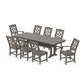 POLYWOOD Chinoiserie 9-Piece Farmhouse Dining Set with Trestle Legs — Driftwood