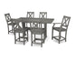 POLYWOOD Braxton 7-Piece Farmhouse Trestle Counter Set — Slate Grey