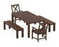 POLYWOOD Braxton 5-Piece Parsons Dining Set with Benches — Mahogany