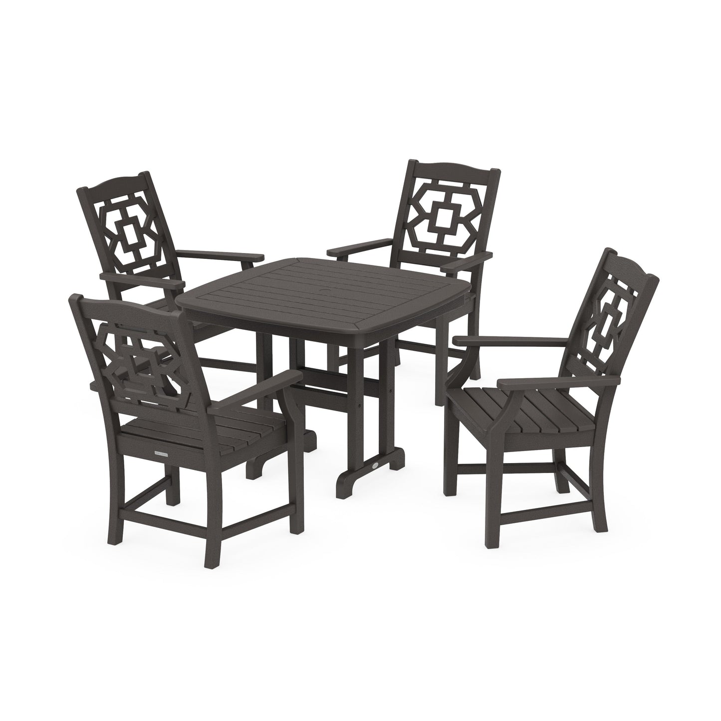 POLYWOOD Chinoiserie 5-Piece Dining Set — Vintage Coffee