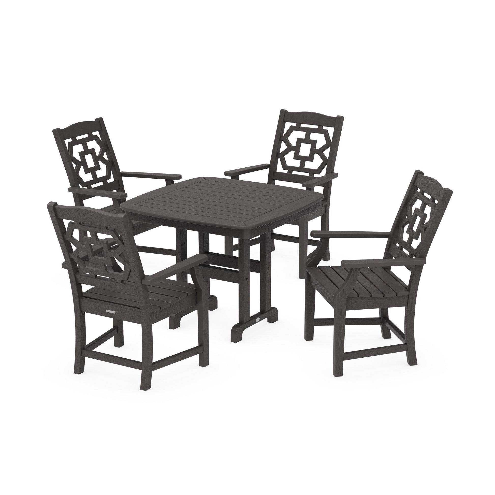 POLYWOOD Chinoiserie 5-Piece Dining Set — Vintage Coffee
