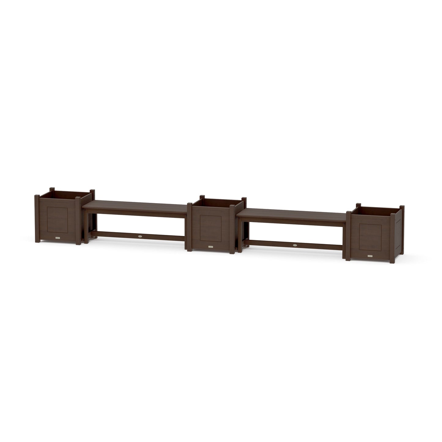 POLYWOOD 48" Country Living Straight Double Planter Bench Set - Large — Kona