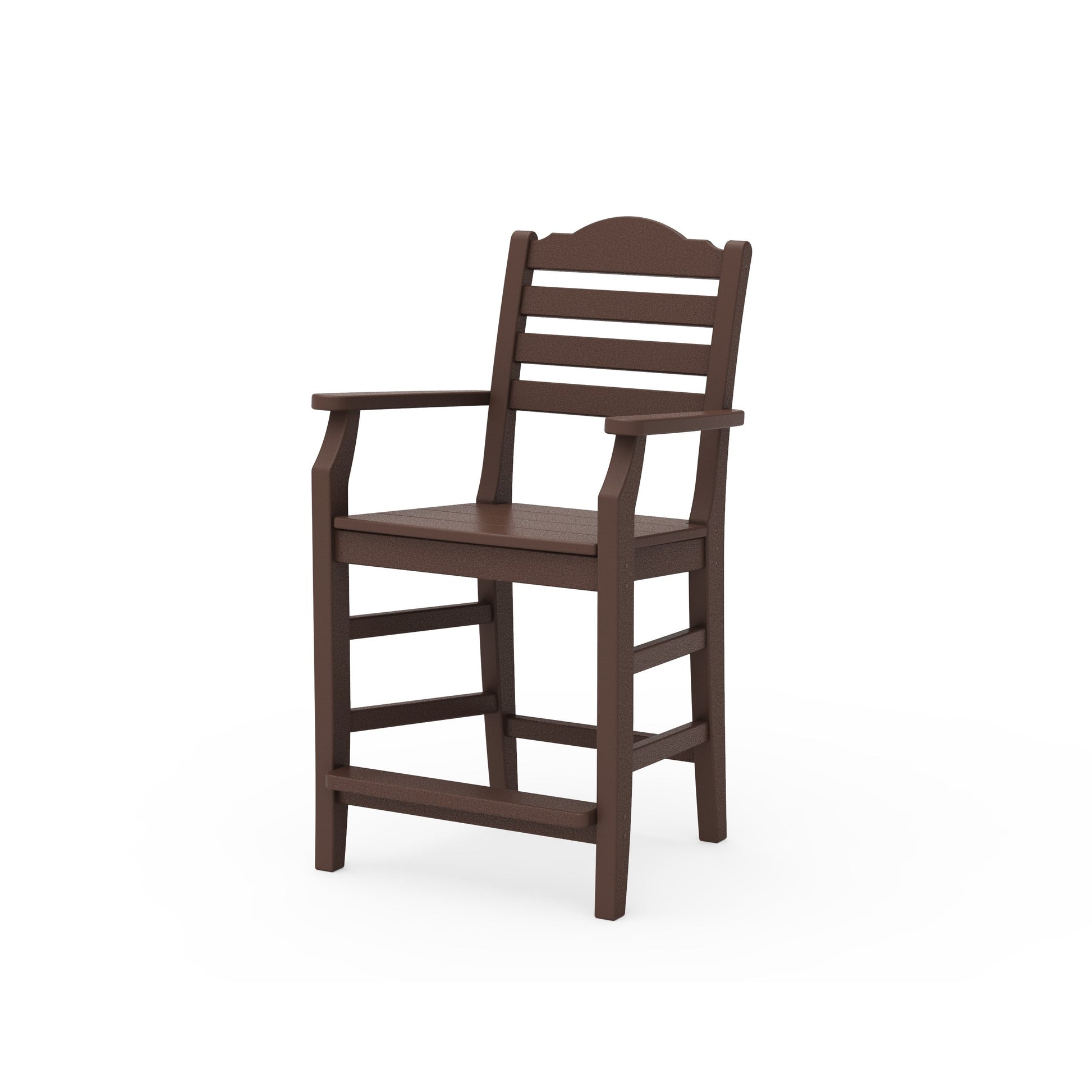 POLYWOOD Savannah Counter Arm Chair — Mahogany