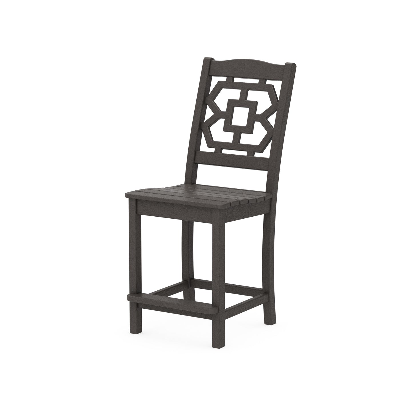 POLYWOOD Chinoiserie Counter Side Chair — Vintage Coffee