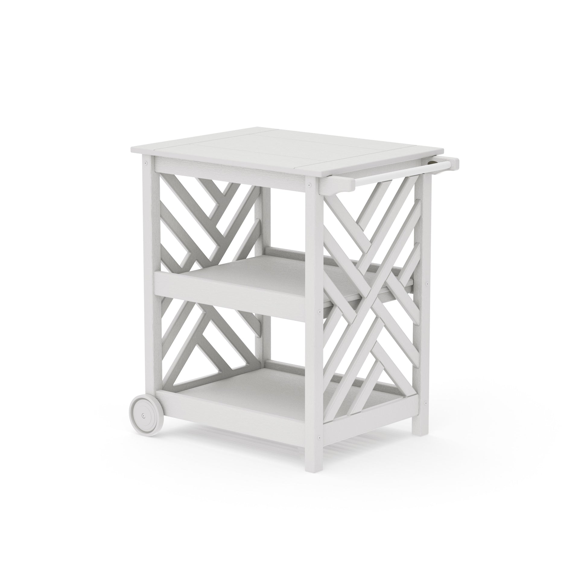 POLYWOOD Chippendale Bar Cart — Vintage White