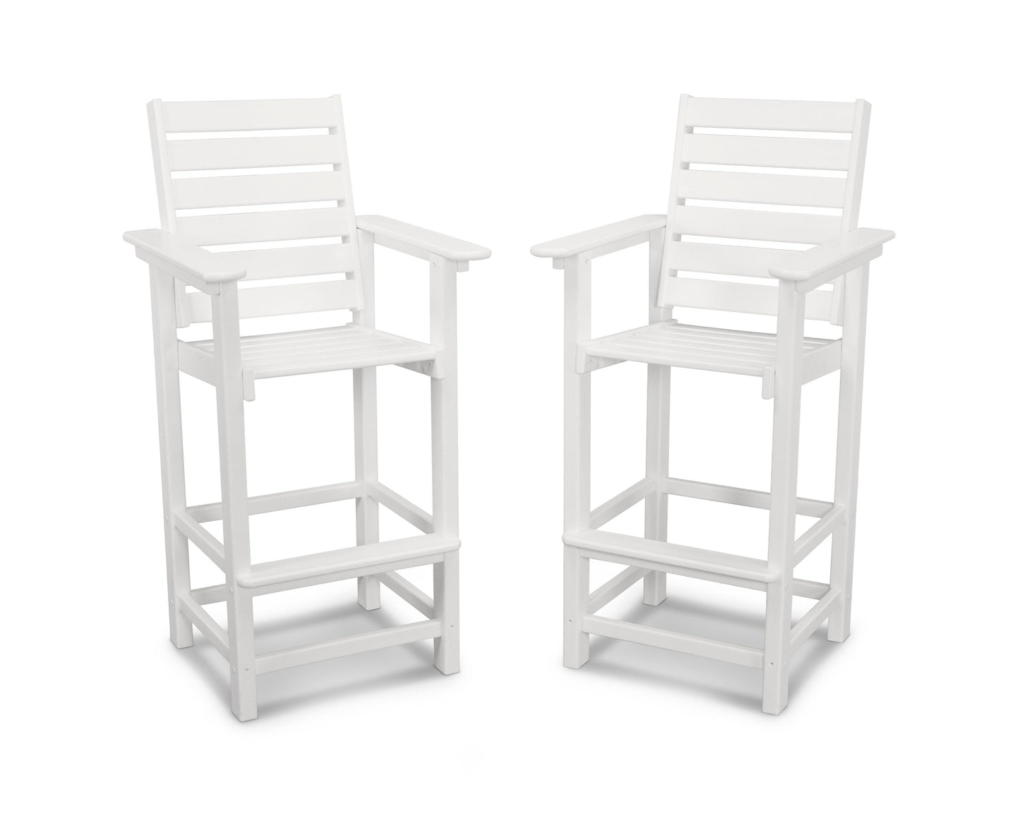 POLYWOOD Captain Bar Chair Duo — White