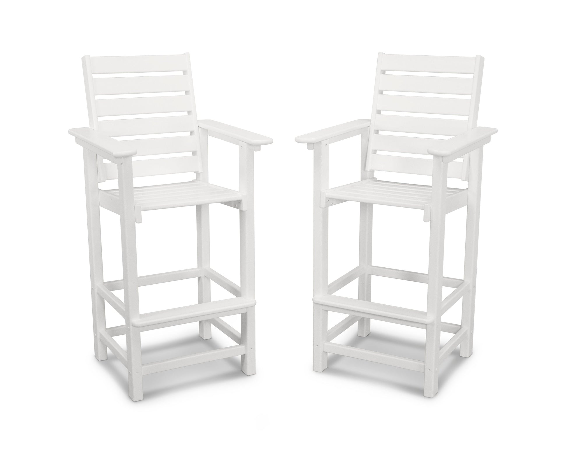 POLYWOOD Captain Bar Chair Duo — White