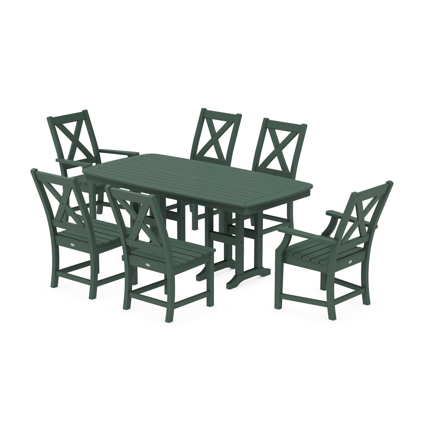 POLYWOOD Braxton 7-Piece Dining Set — Green