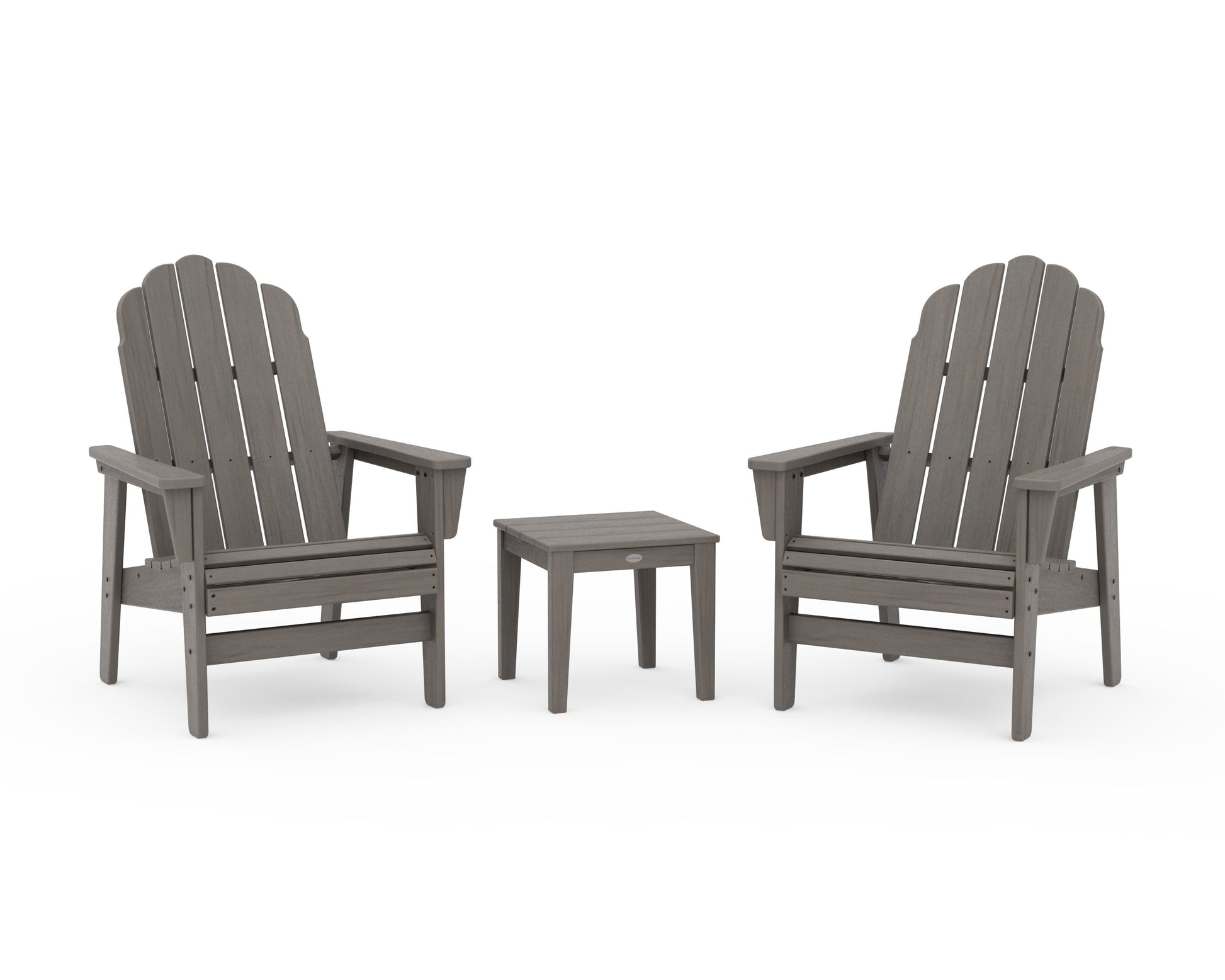 POLYWOOD 3-Piece Vineyard Grand Upright Adirondack Set — Driftwood