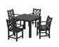 POLYWOOD Chippendale 5-Piece Parsons Dining Set — Black