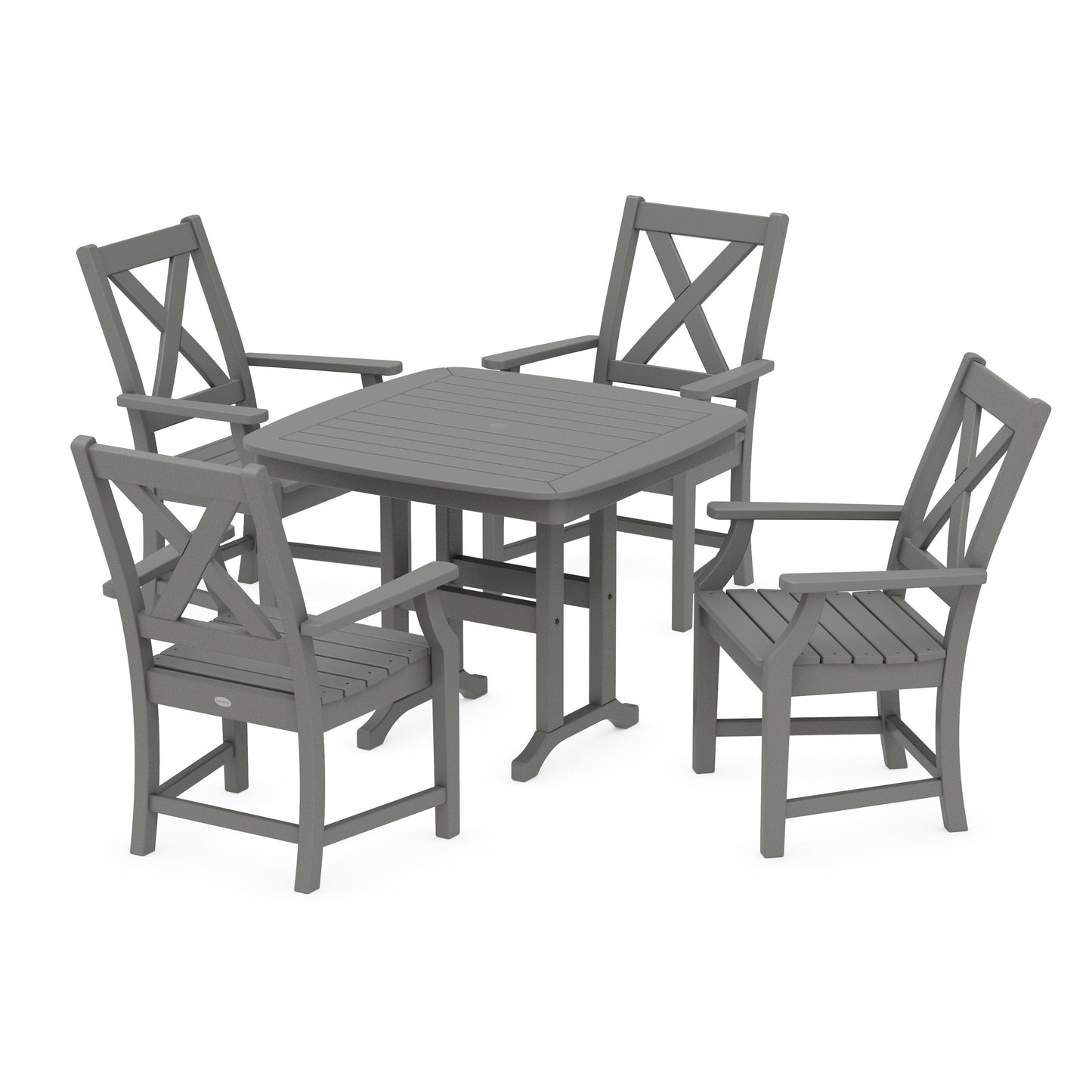 POLYWOOD Braxton 5-Piece Dining Set — Slate Grey