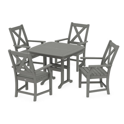POLYWOOD Braxton 5-Piece Dining Set — Slate Grey