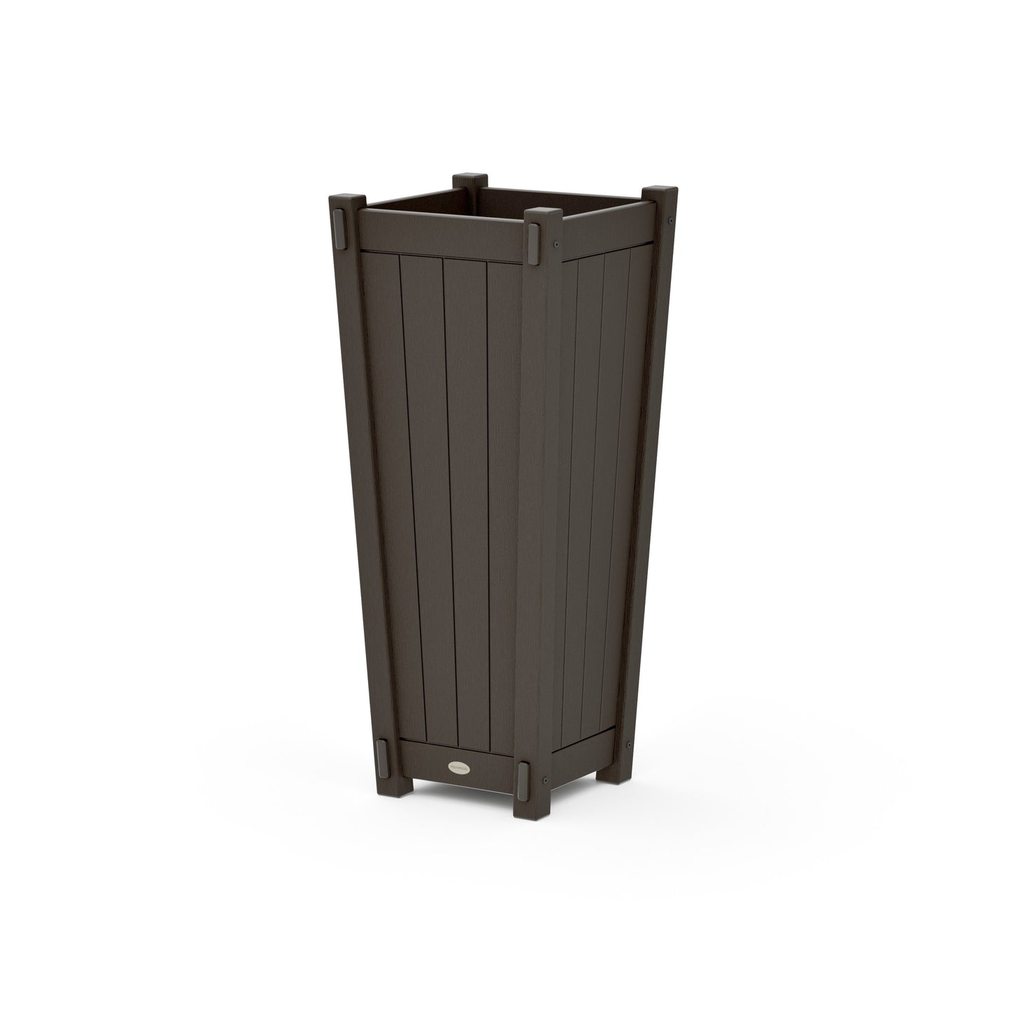 POLYWOOD Vineyard Tapered Square Tall Planter Box — Vintage Coffee