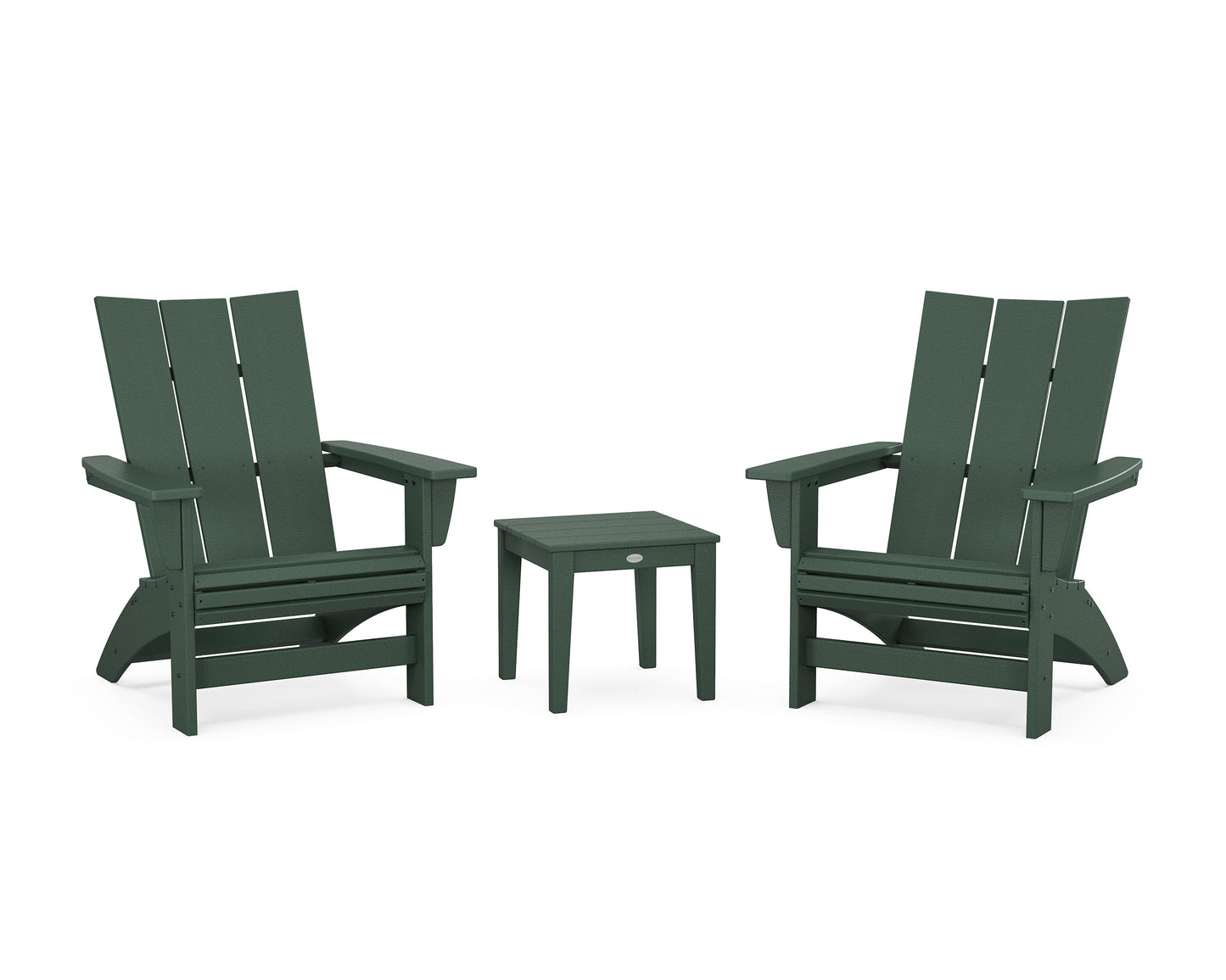 POLYWOOD 3-Piece Modern Grand Adirondack Set — Green