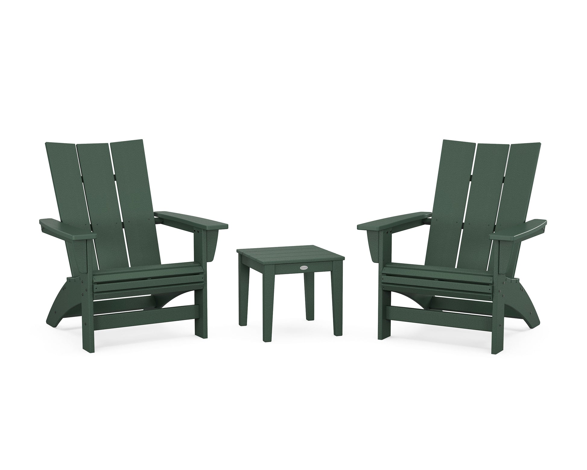 POLYWOOD 3-Piece Modern Grand Adirondack Set — Green