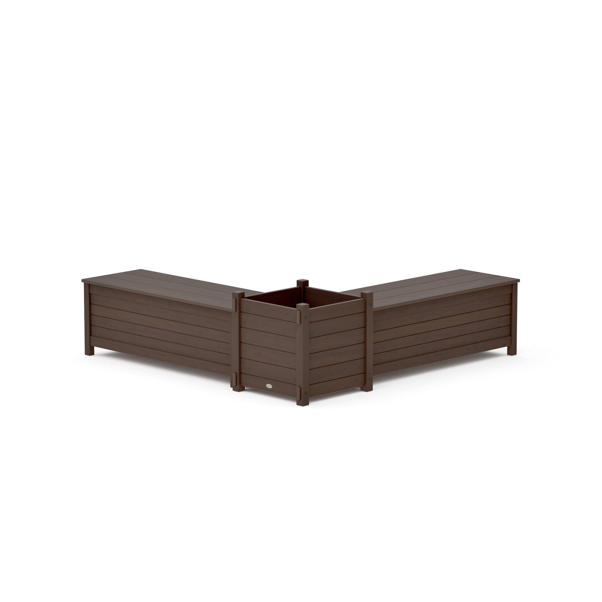 POLYWOOD 48" Nautical L- Shaped Planter Storage Bench Set- Large — Kona