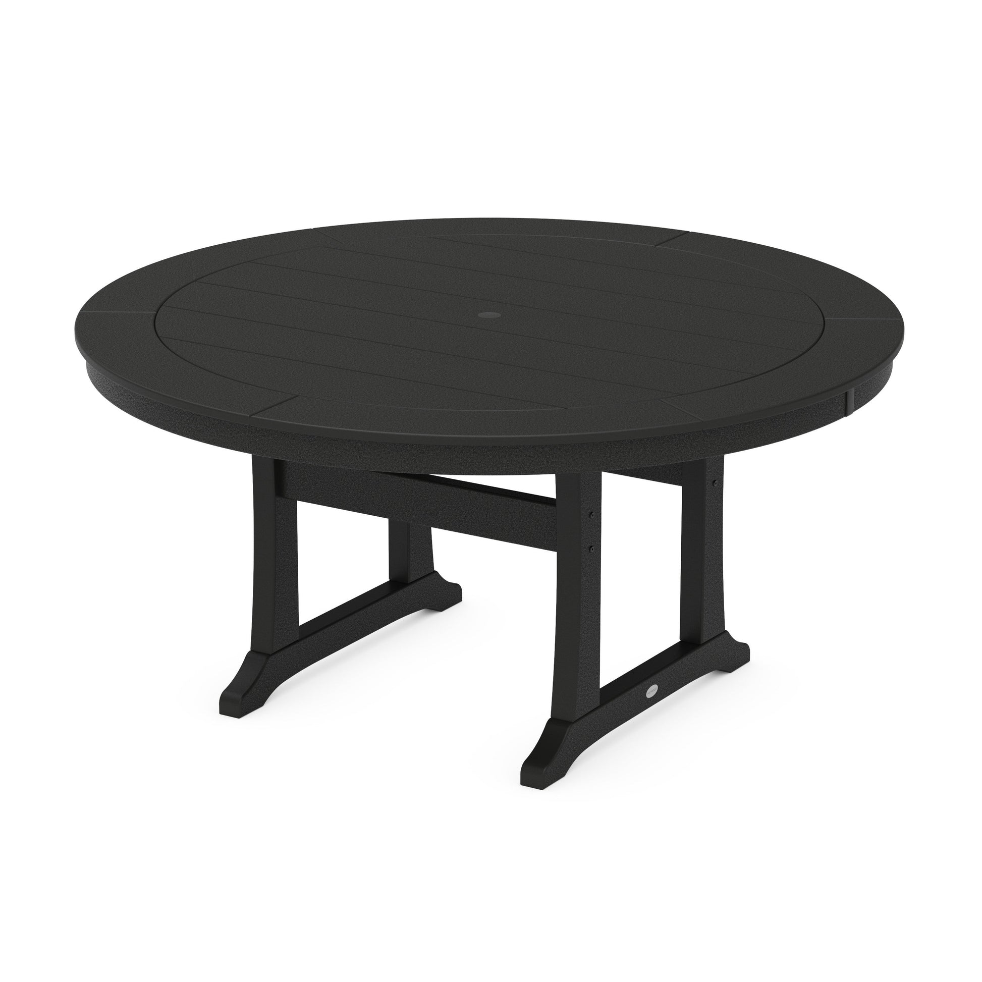 POLYWOOD Nautical Trestle 60" Round Dining Table — Black