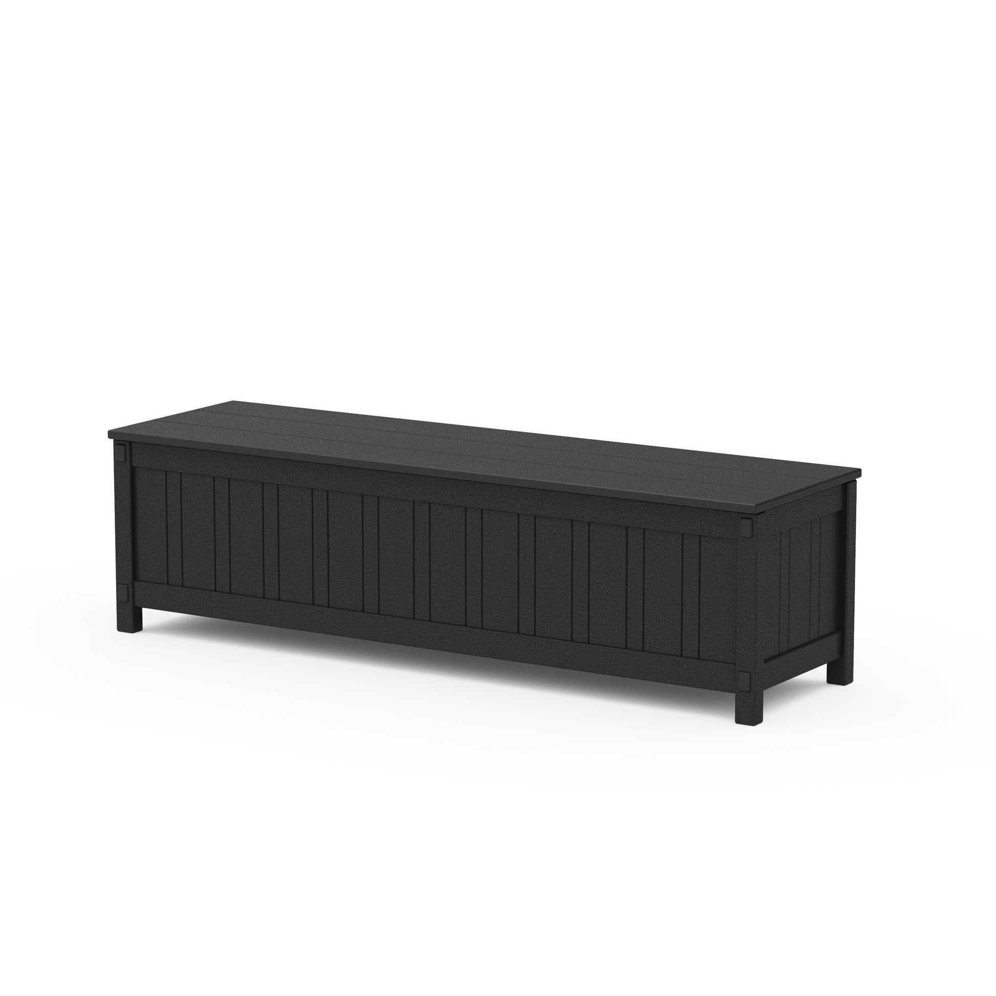 POLYWOOD Acadia 60" Storage Bench — Black