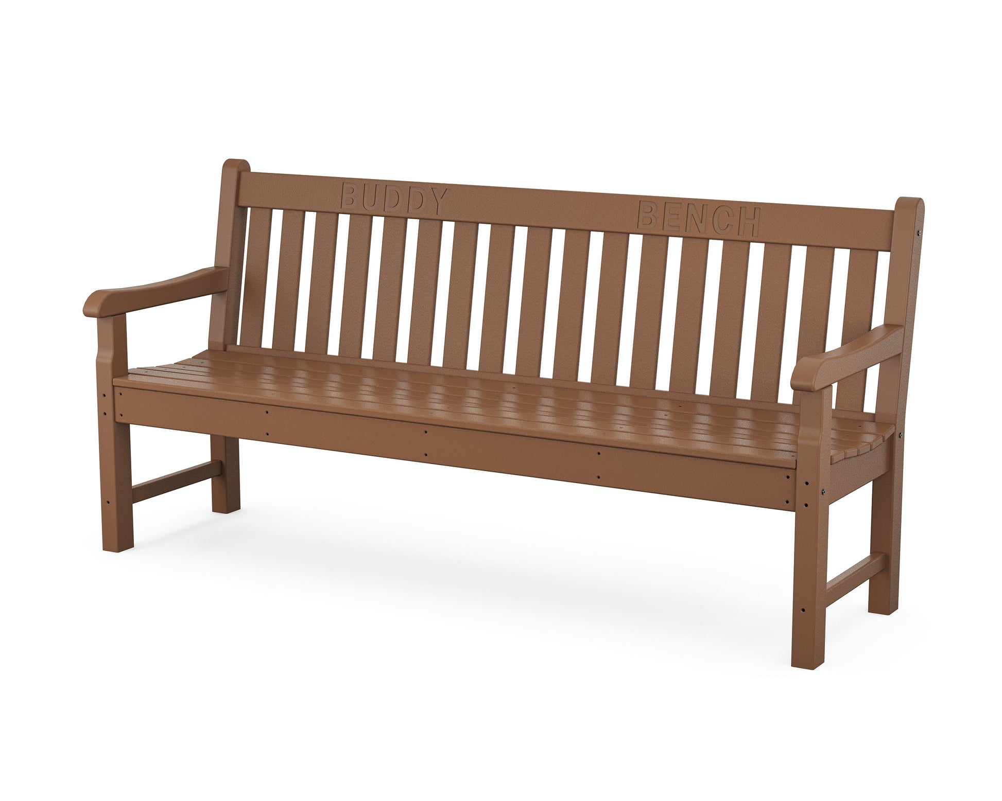 POLYWOOD 72" Buddy Bench — Teak