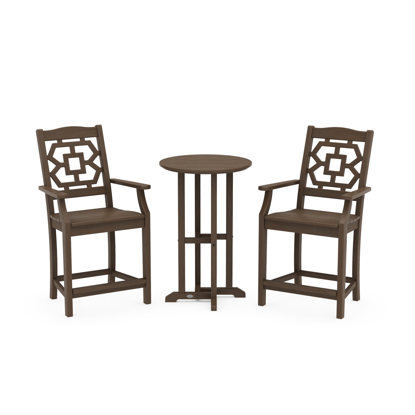 POLYWOOD Chinoiserie 3-Piece Farmhouse Bistro Counter Set — Kona