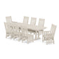 POLYWOOD Acadia 9-Piece Farmhouse Dining Set with Trestle Legs — Sand