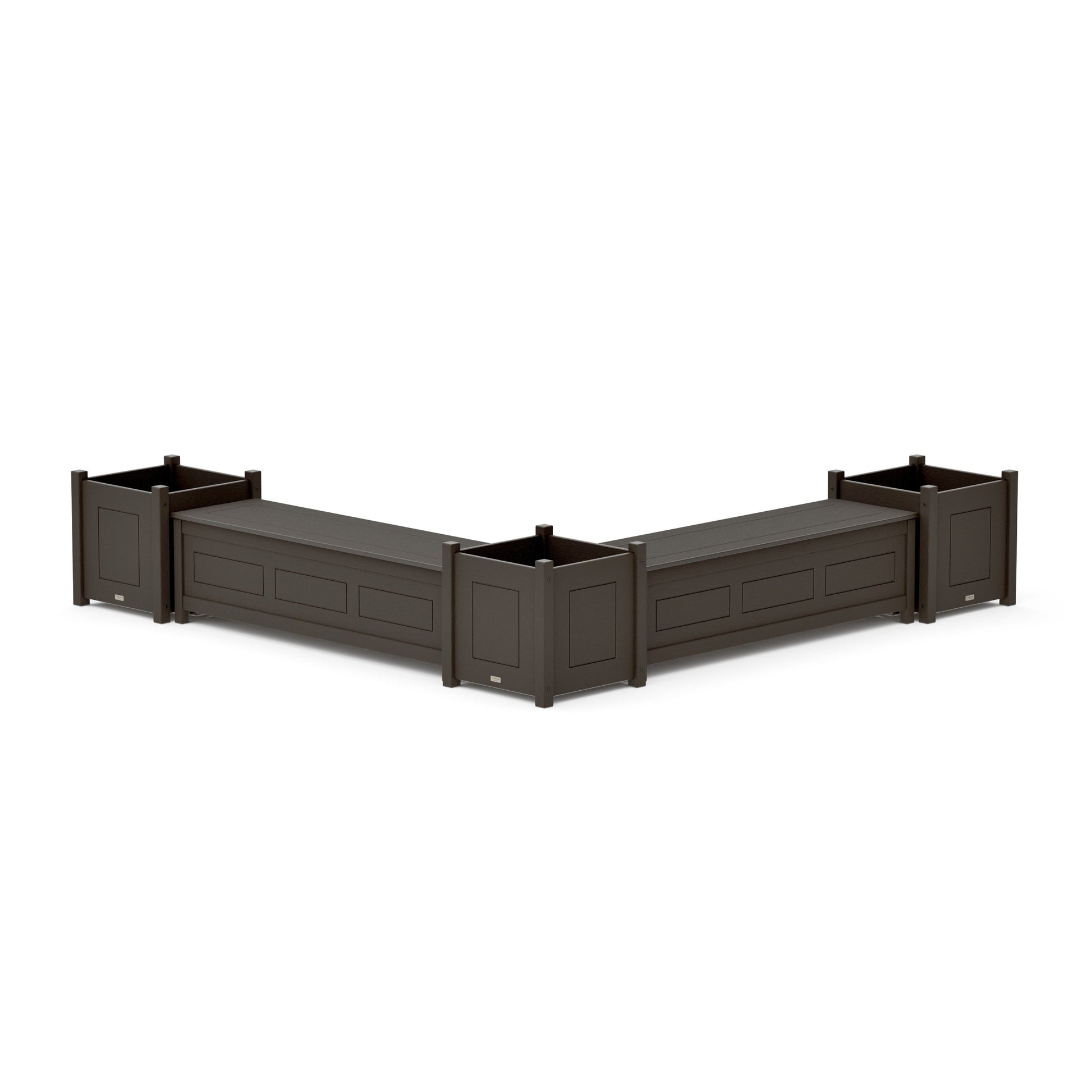 POLYWOOD 60" Country Living L- Shaped Planter Storage Bench Corner Set- Large — Vintage Coffee