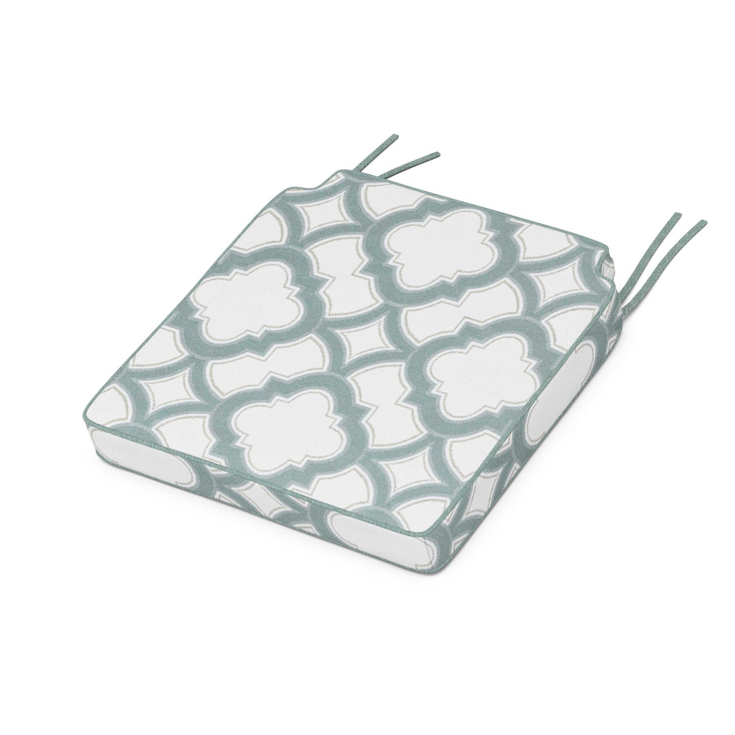 POLYWOOD Acadia Dining Side Seat Cushion — Trellis Glacier Spa