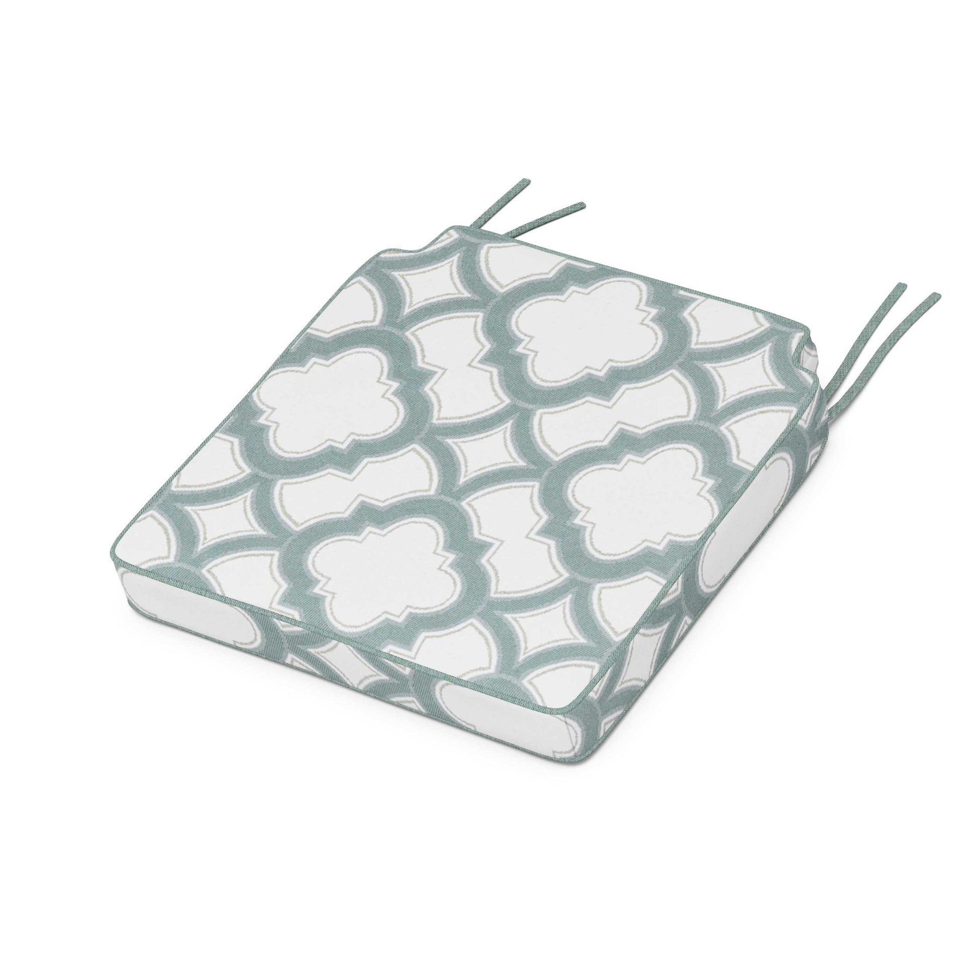 POLYWOOD Acadia Dining Side Seat Cushion — Trellis Glacier Spa