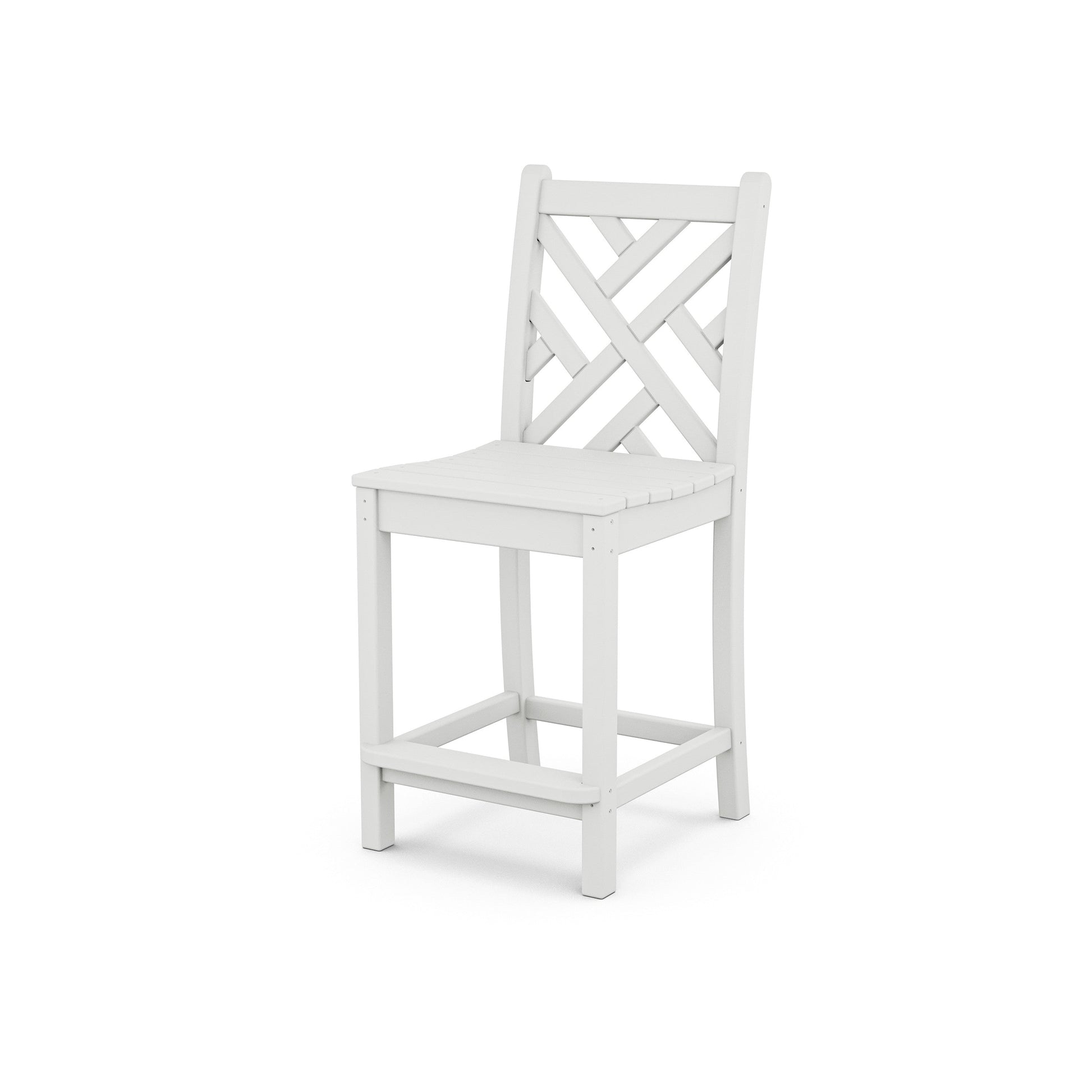POLYWOOD Chippendale Counter Side Chair — White