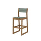 POLYWOOD EDGE Sling Bar Side Chair — Natural / Dupioni Sea Mist Sling