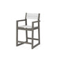 POLYWOOD EDGE Sling Counter Arm Chair — Driftwood / White Sling