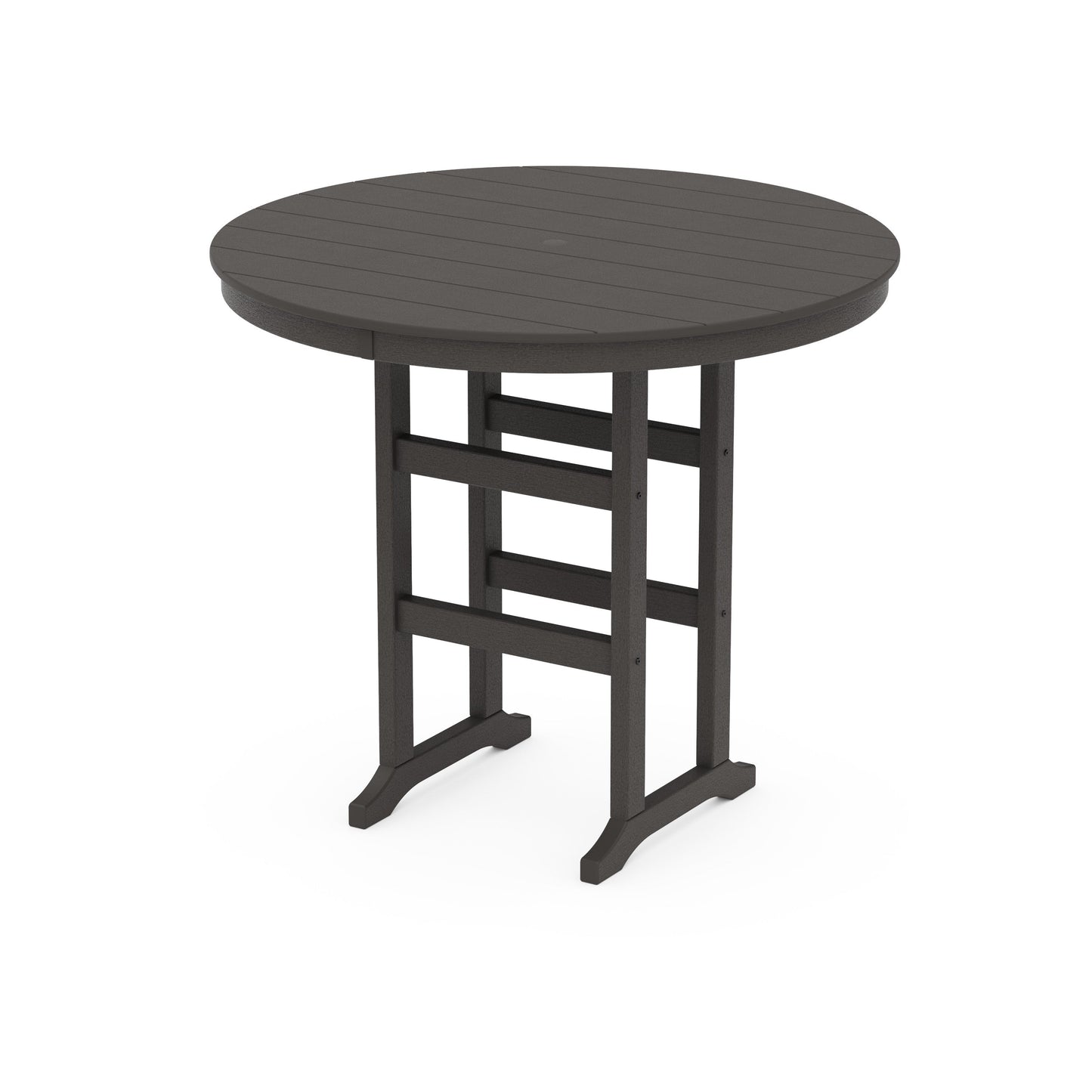 POLYWOOD 48" Round Farmhouse Bar Table — Vintage Coffee