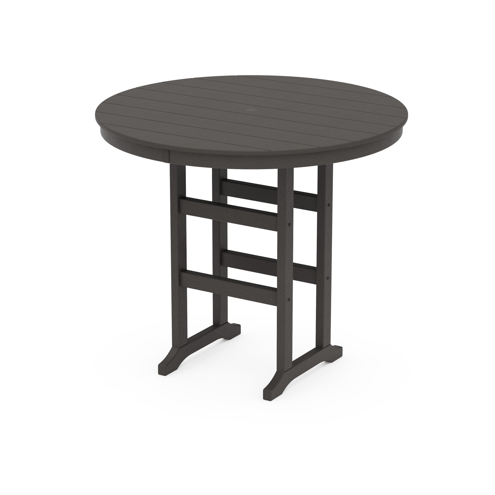 POLYWOOD 48" Round Farmhouse Bar Table — Vintage Coffee