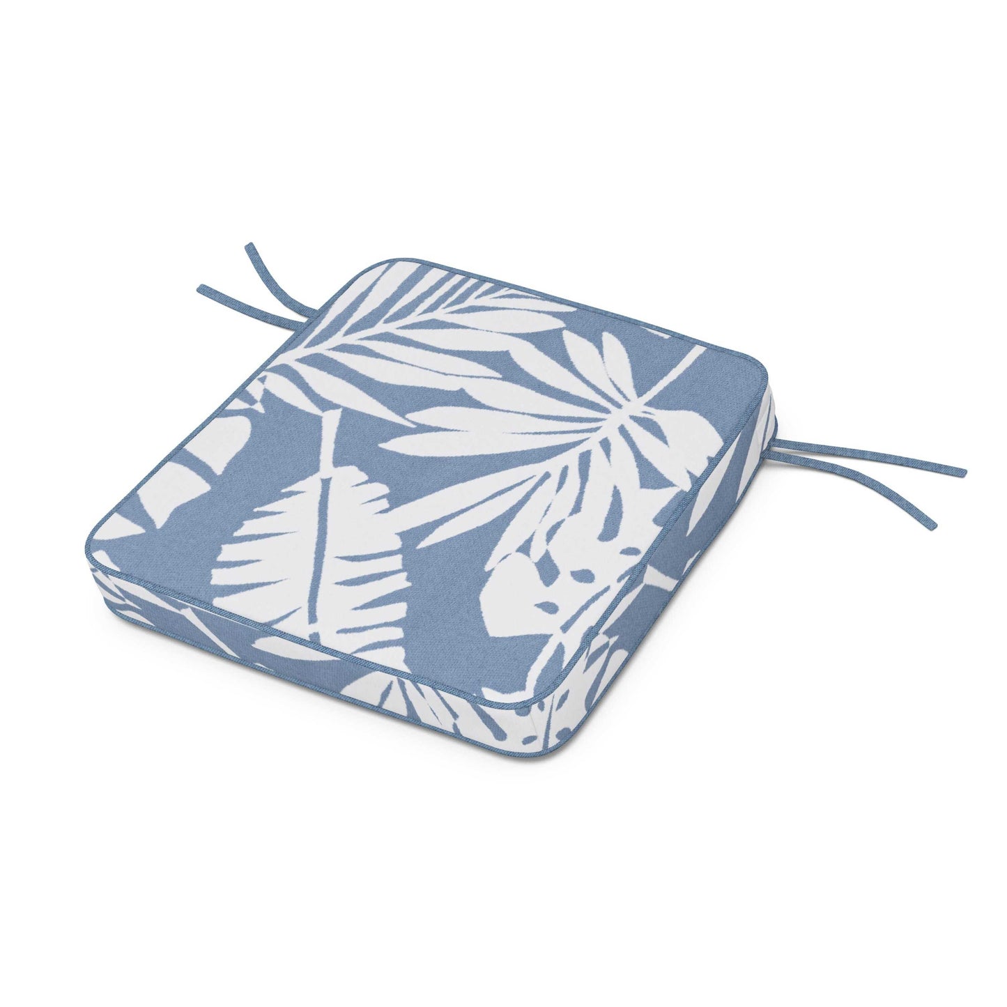 POLYWOOD Acadia Dining Arm Seat Cushion — Leaf Sky Blue