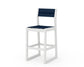 POLYWOOD EDGE Sling Bar Side Chair — White / Navy Blue Sling