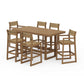 POLYWOOD EDGE Sling 7-Piece Bar Table Set — Natural / Burlap Sling